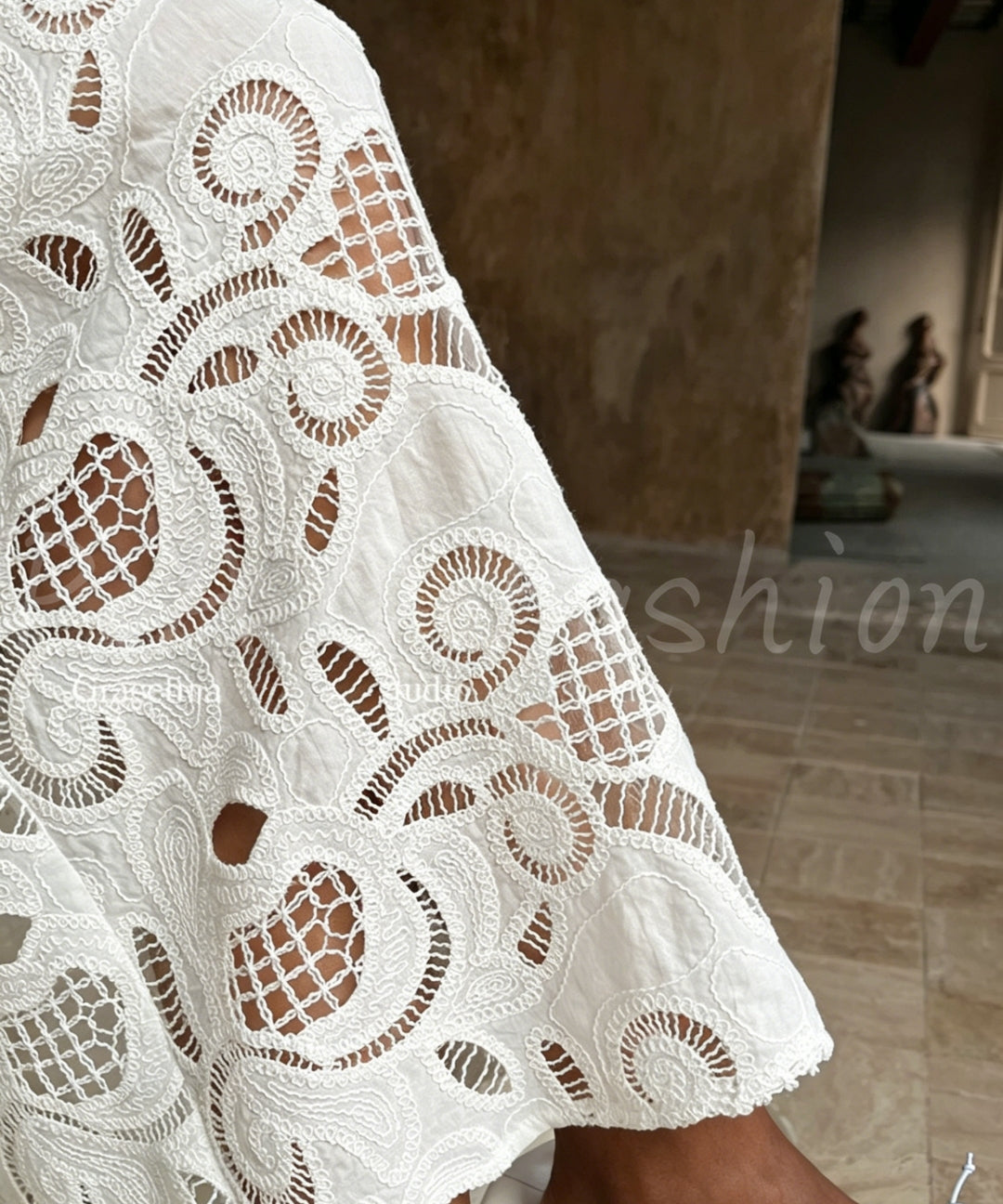 Cotton Eyelet Embroidered High-Waisted Maxi Skirt[Available Now]