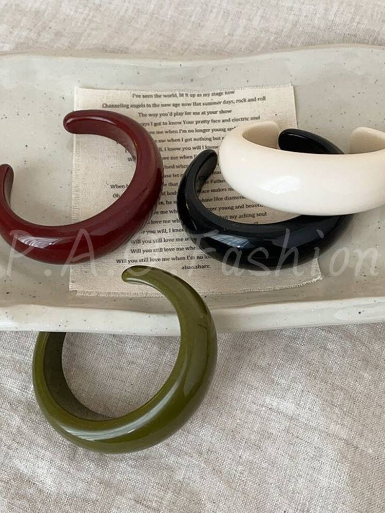 Matte Resin Open Cuff Bracelet