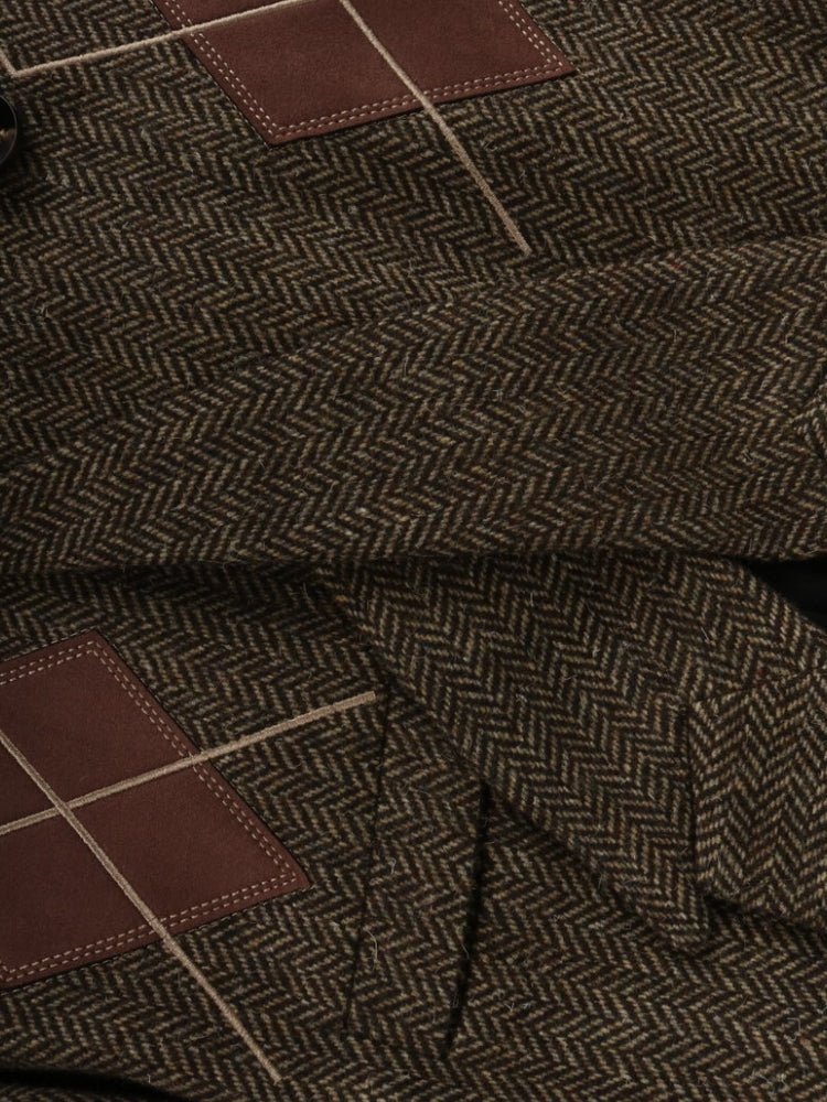 British-Style Argyle Wool-Blend Blazer