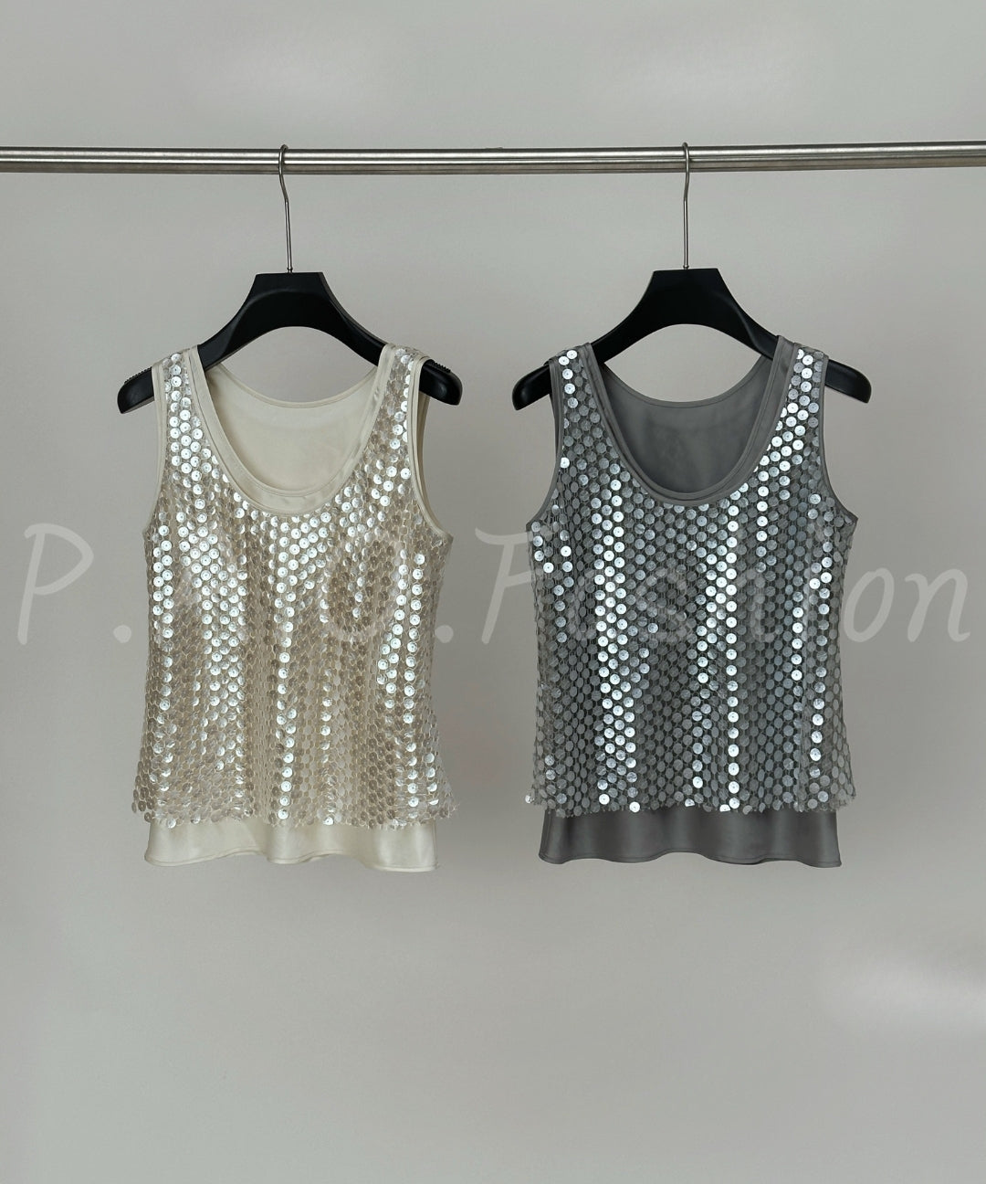 Sequin Layered Sleeveless Tank