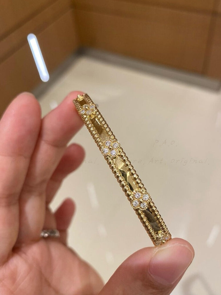 Kaleidoscope Crystal Gold Bangle