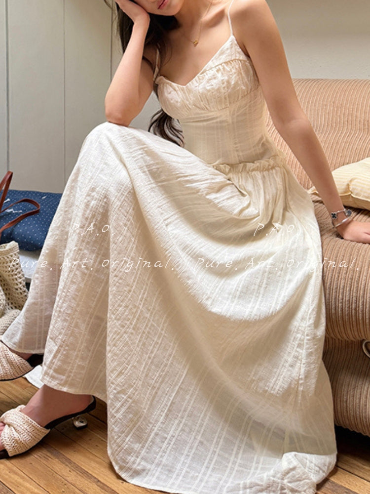 French Corset Waist Maxi Dress