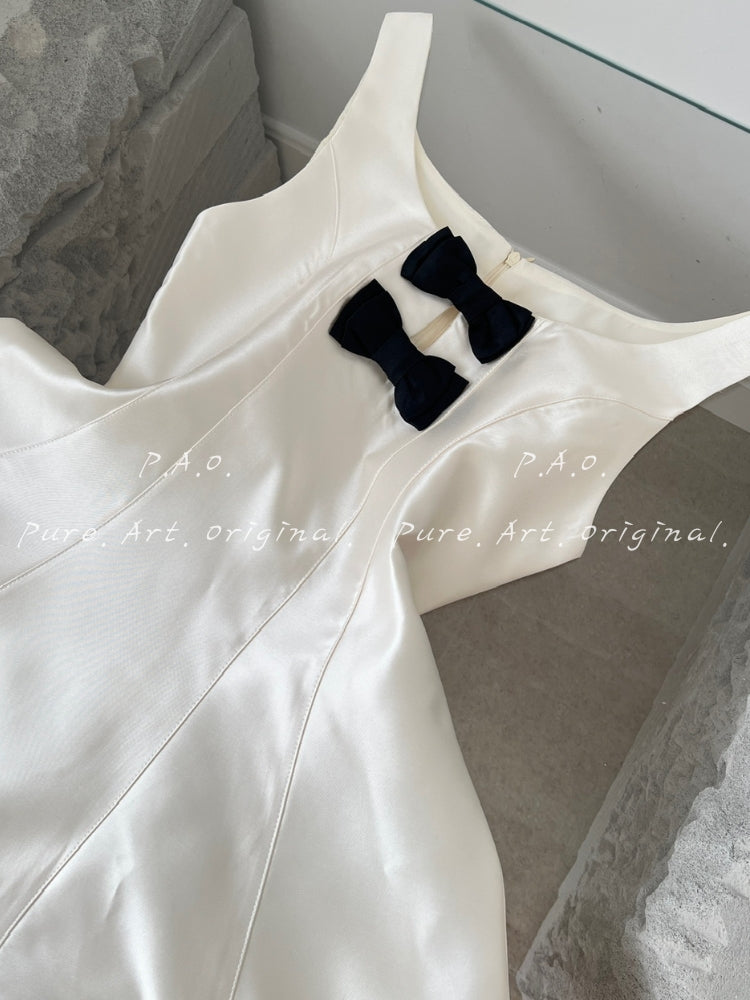 AVA BOW DETAIL A-LINE MINI DRESS