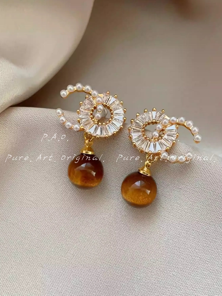 SOLEIL TIGER EYE STUDS