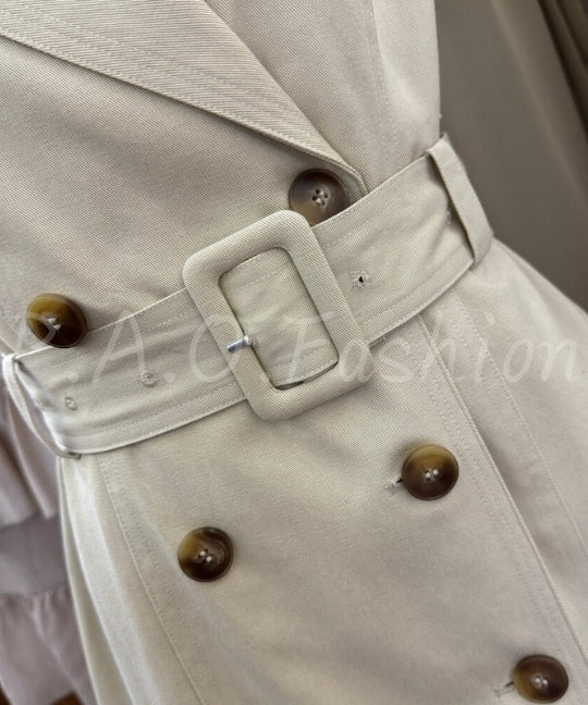 Sleeveless Double-Breasted Blazer Dress with Belt