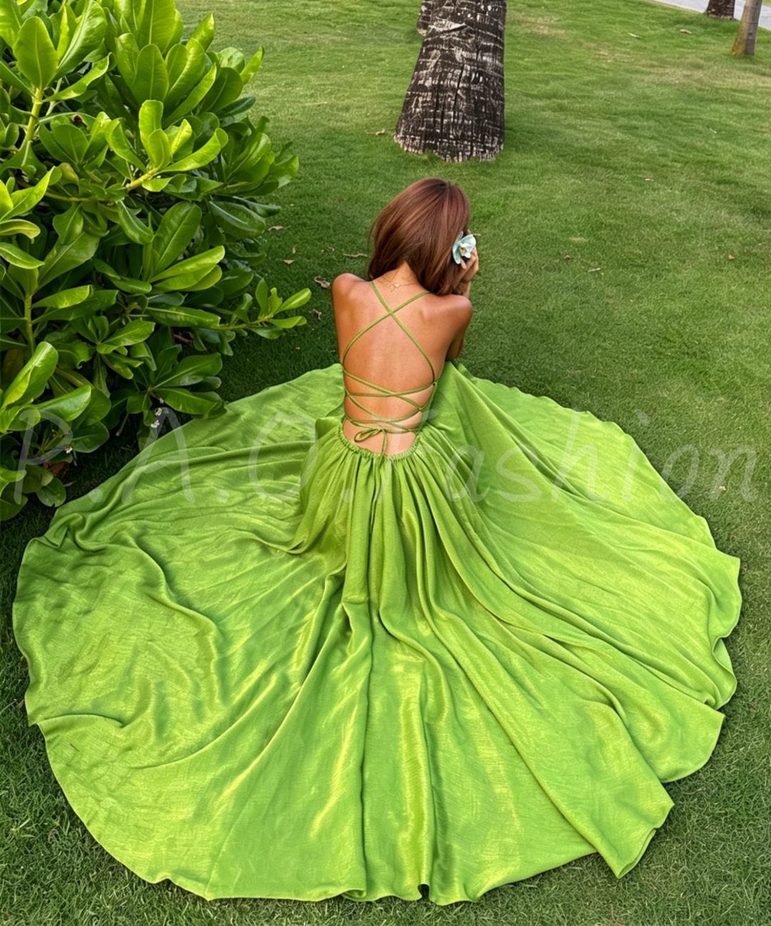 Open-Back Tie Maxi Dress