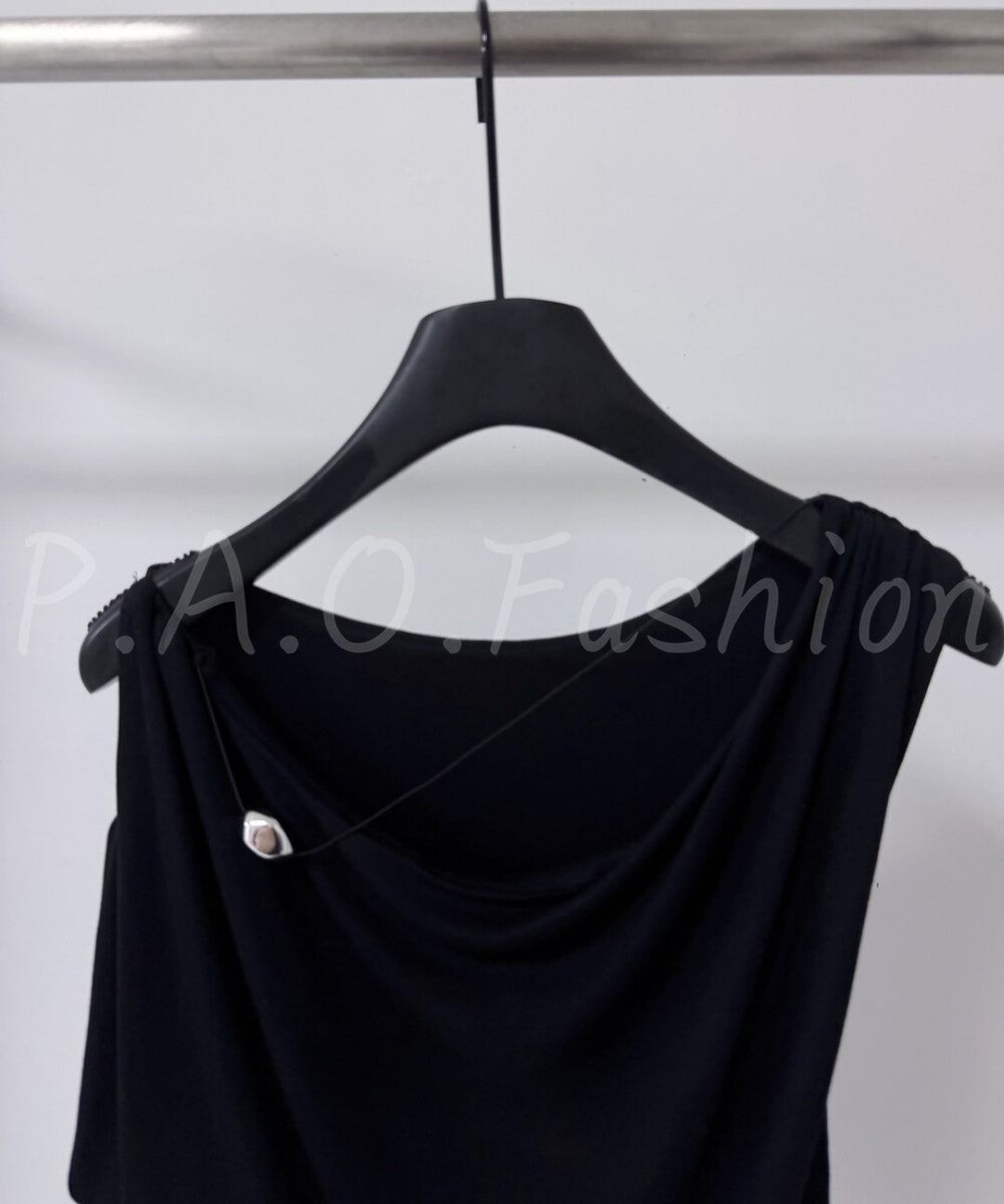 Asymmetric Cowl-Neck Tank Top