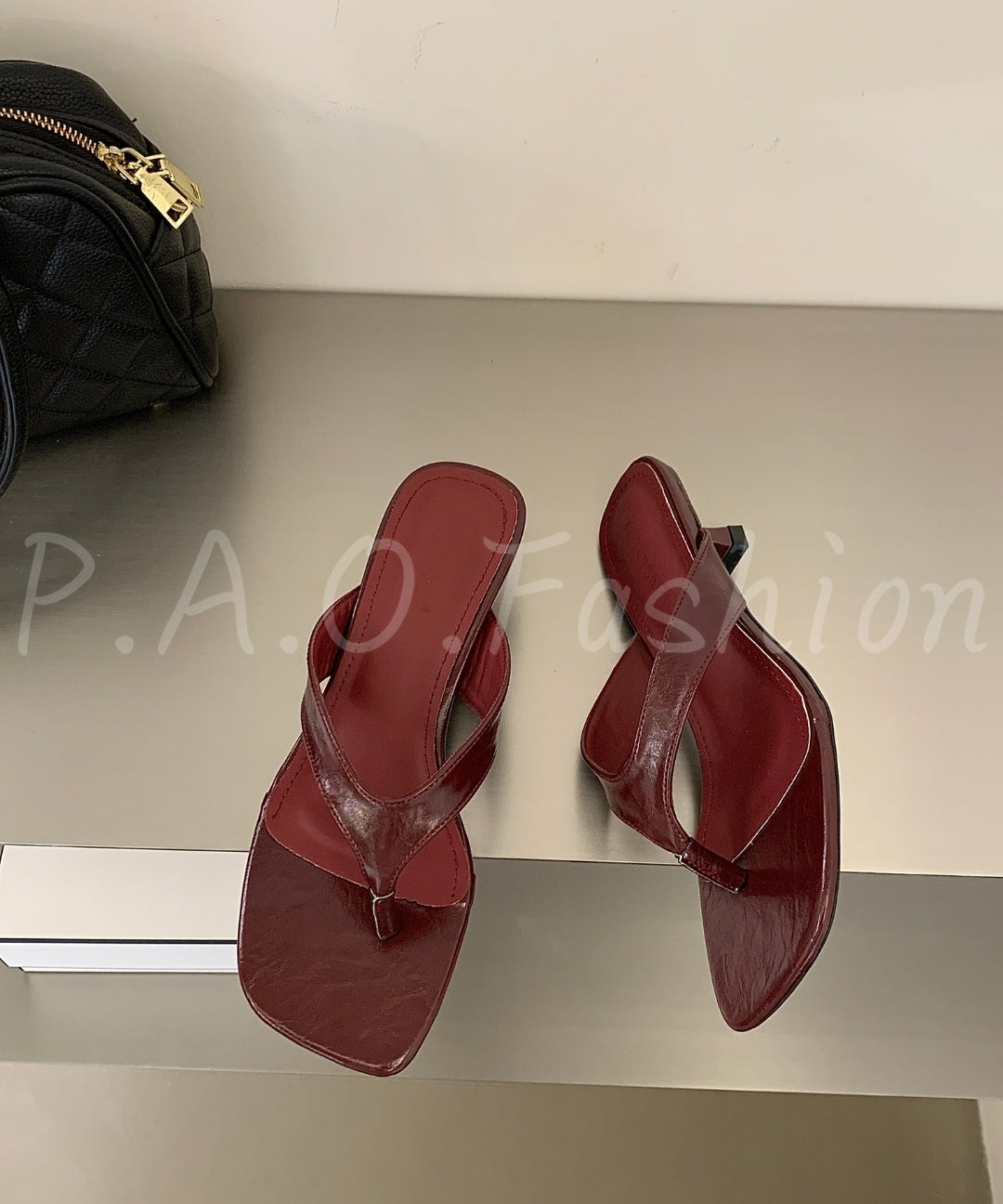 Minimal Thong Kitten Heel Sandals