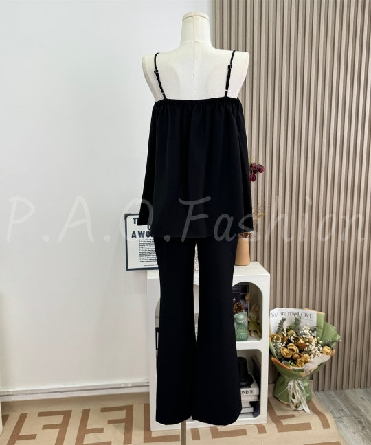 Satin Relaxed Camisole & Wide-Leg Pants Set