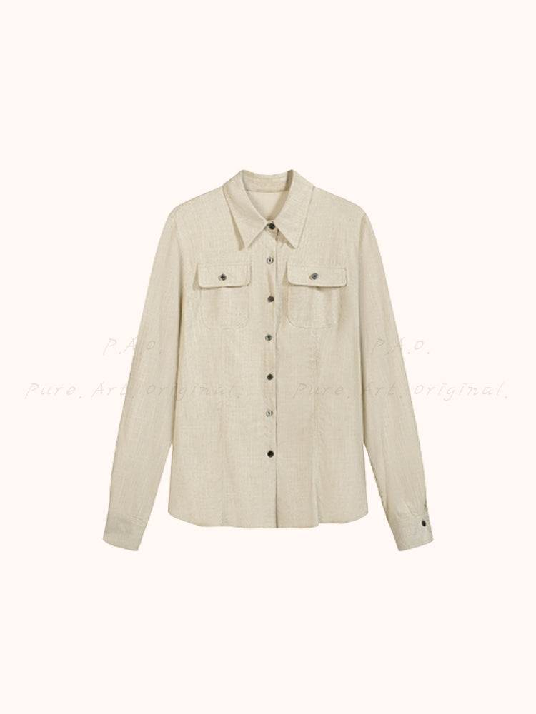 Linen Shirt & Wide-Leg Trousers Two-Piece Set