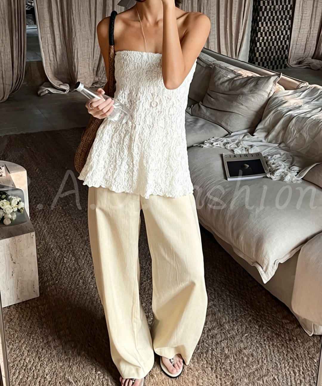 Linen-Blend Relaxed Wide-Leg Pants[Available Now]