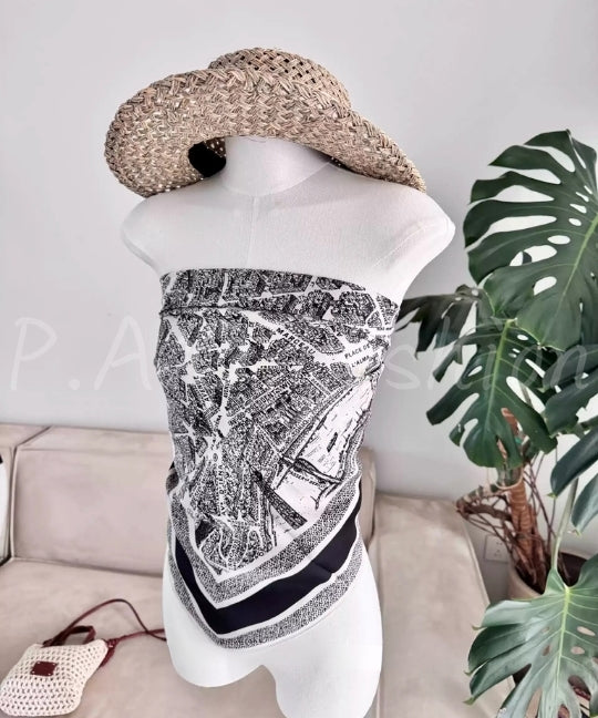 Paris Map Print Square Scarf