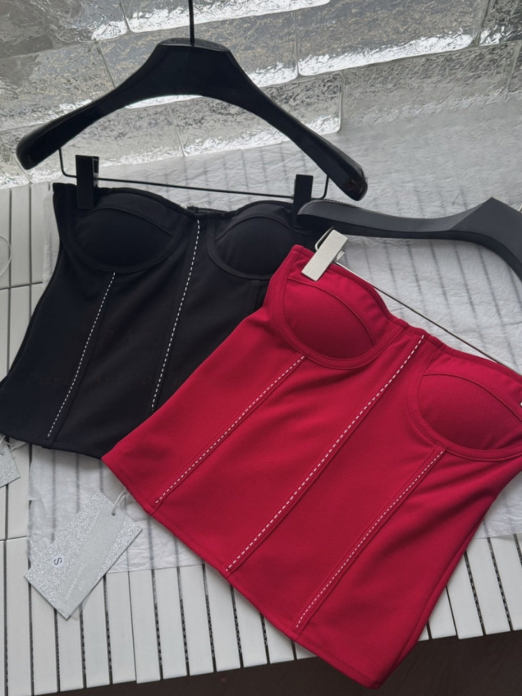 Off-Shoulder Corset Top & 3D Floral Skort Set