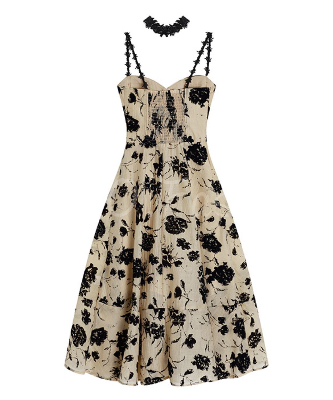 Floral Flocked Midi Dress