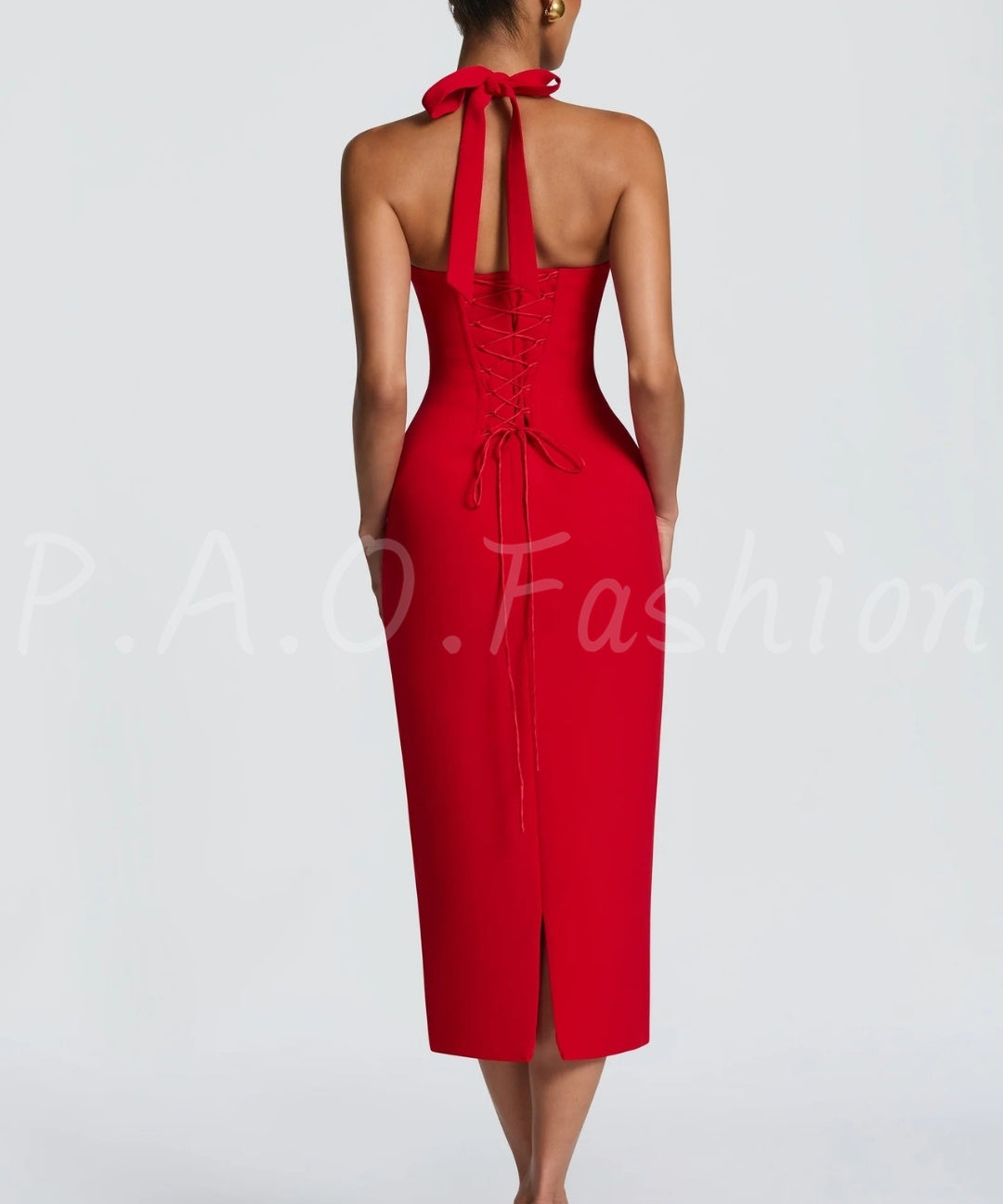 Elowen Lace Halter Midi Dress
