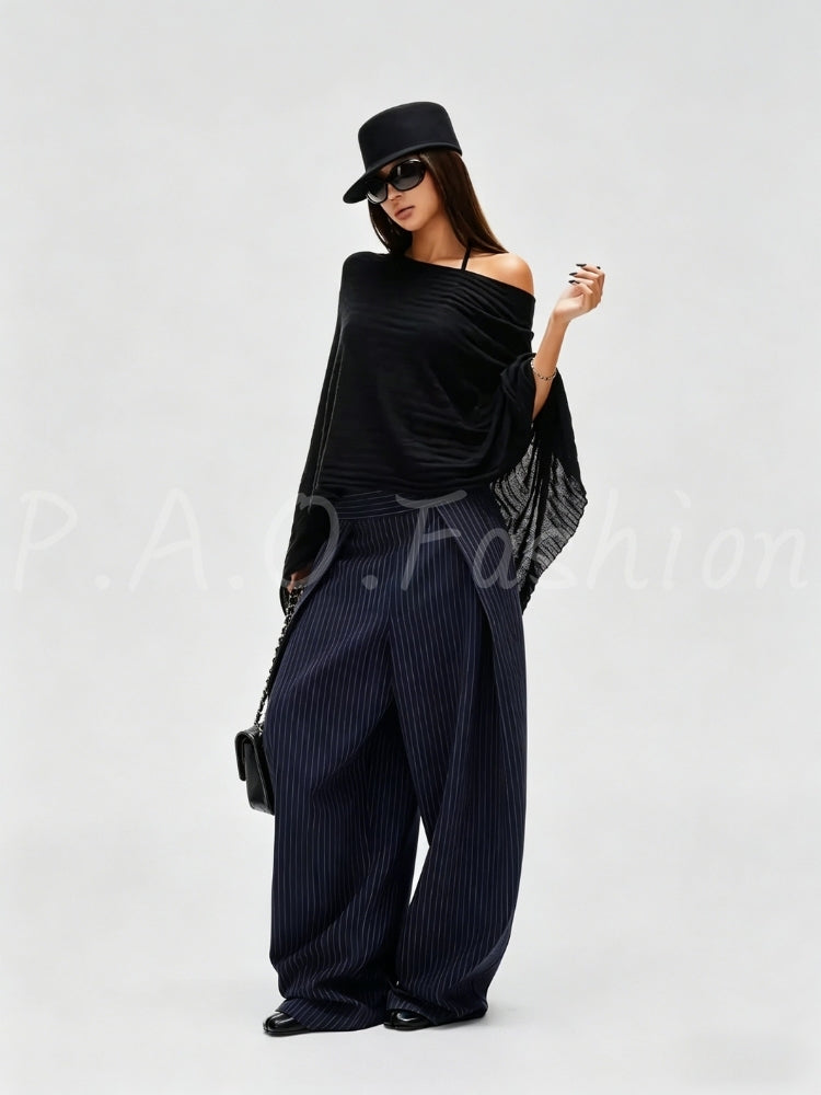 Low-Rise Flared Tailored Pants