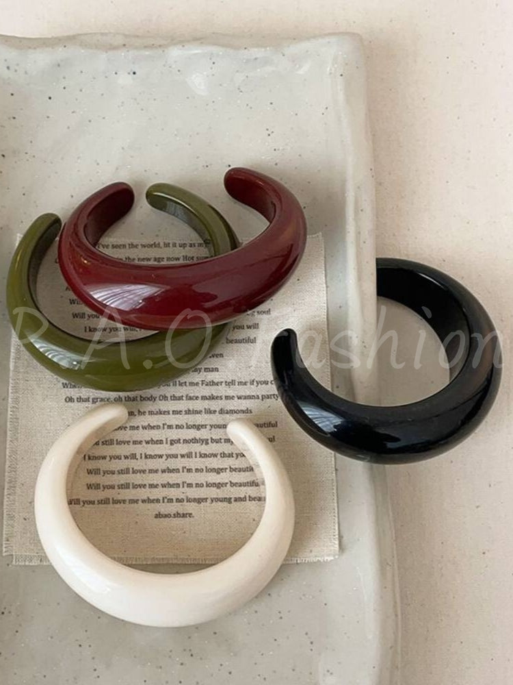 Matte Resin Open Cuff Bracelet