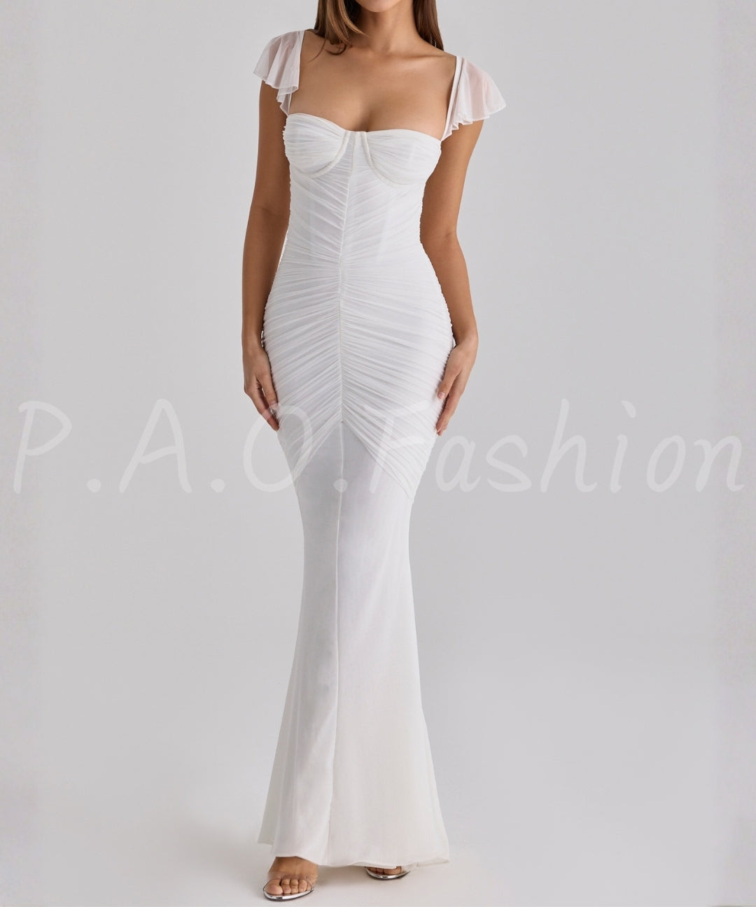 Ruched Mesh Mermaid Maxi Dress[Available Now]