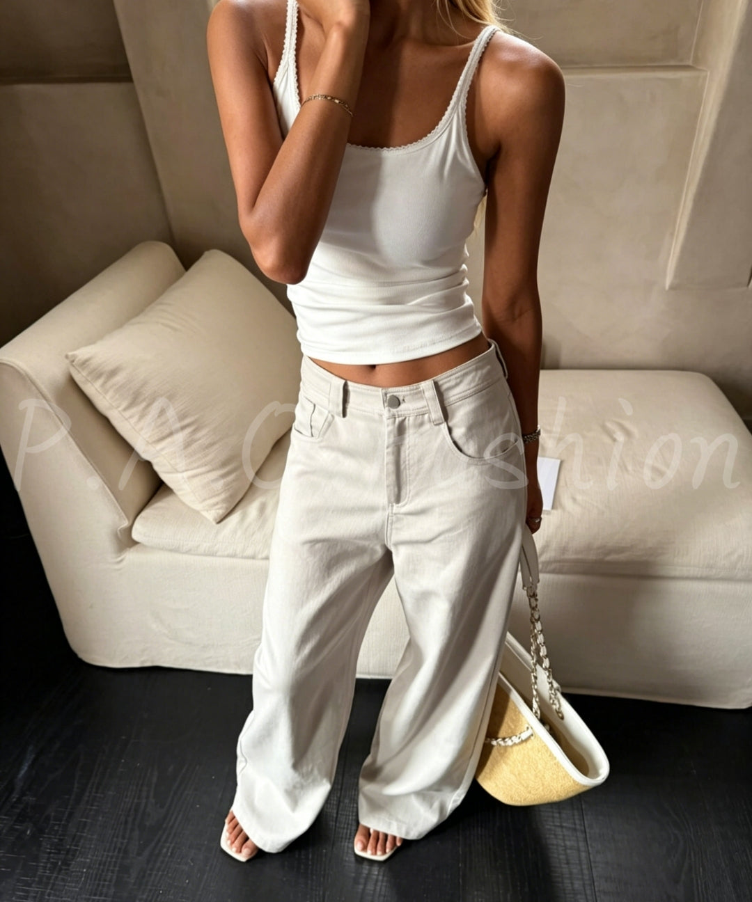 Tencel Cotton Wide-Leg Pants