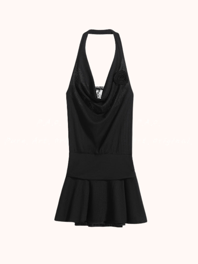 Noir Rosette Dress