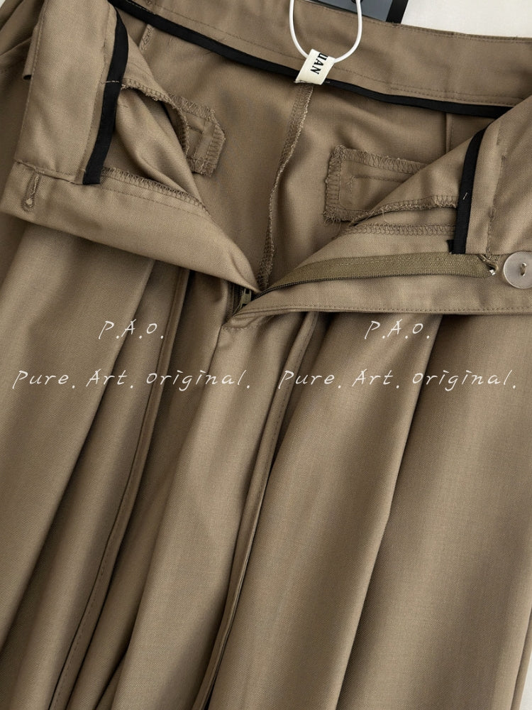 Effortless Drapey Wide‑Leg Casual Pants
