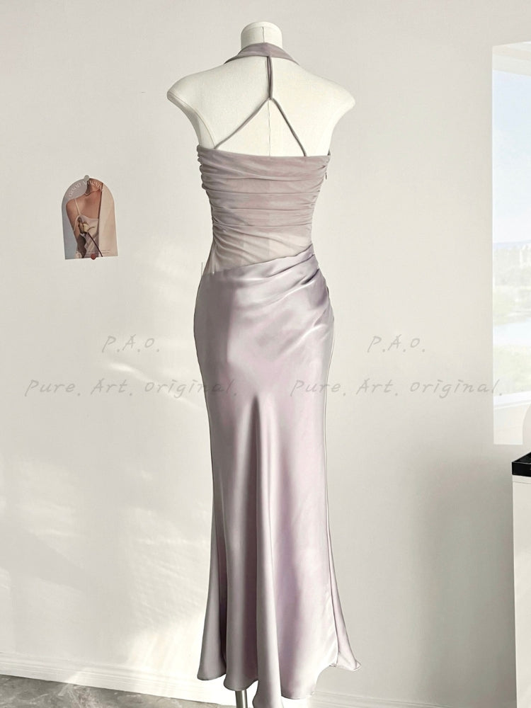 Veil Satin Maxi Dress