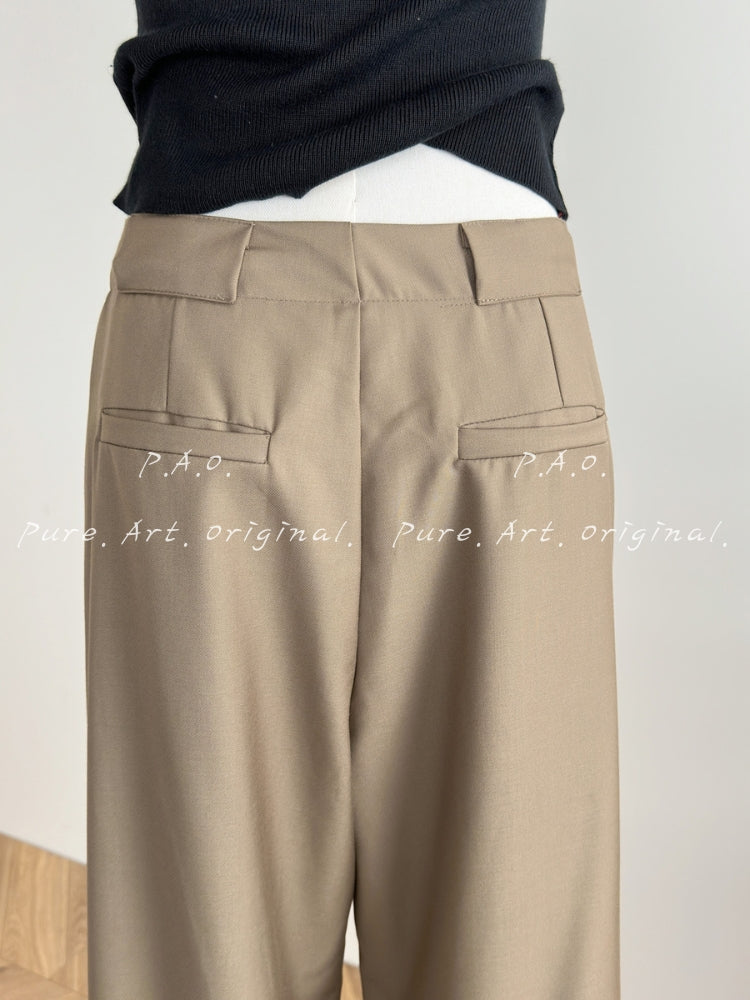 Effortless Drapey Wide‑Leg Casual Pants