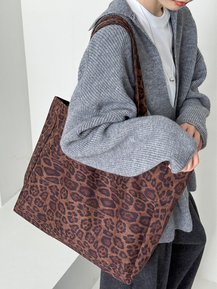 Leopard Print Oversized Tote Bag
