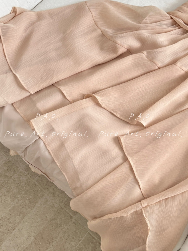 Halter Rhinestone Ruched Chiffon Dress
