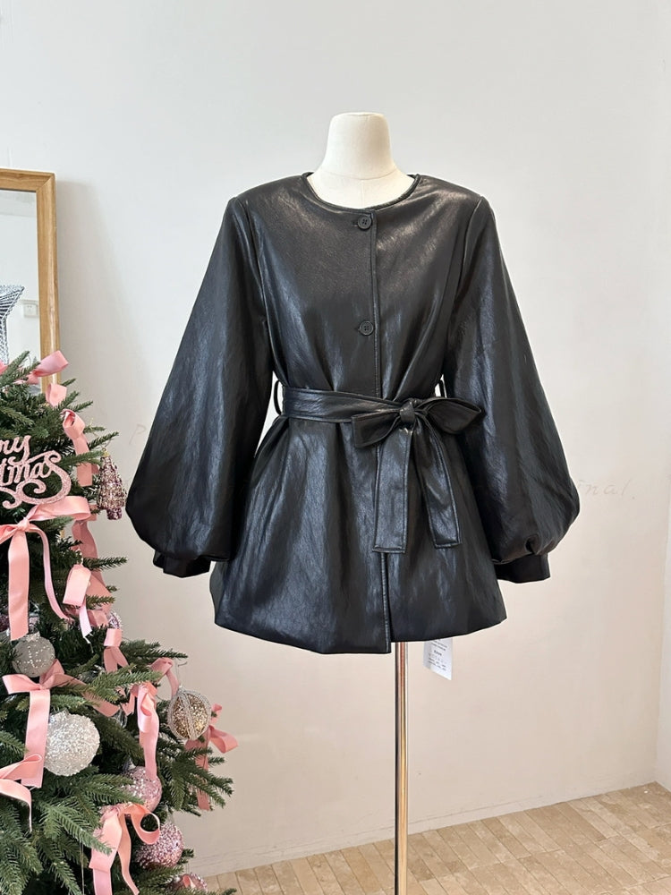 Leather-Style Outerwear Jacket