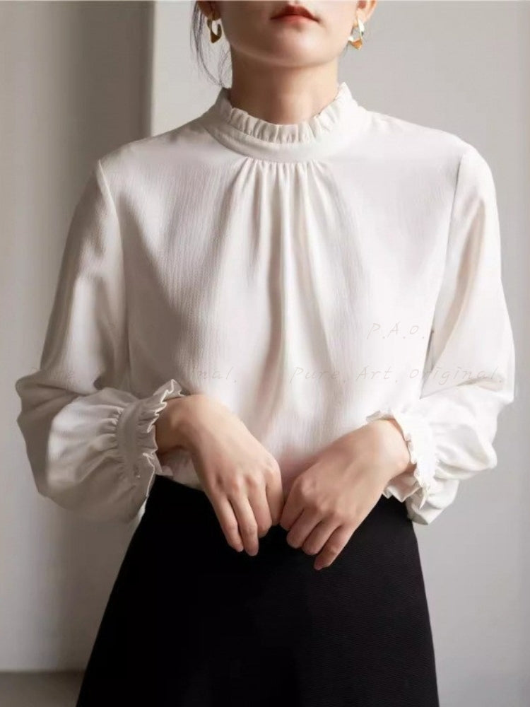 Ruffle Trim Layering Blouse