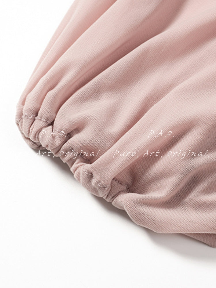 V-Neck Mesh Lace Skirt Set