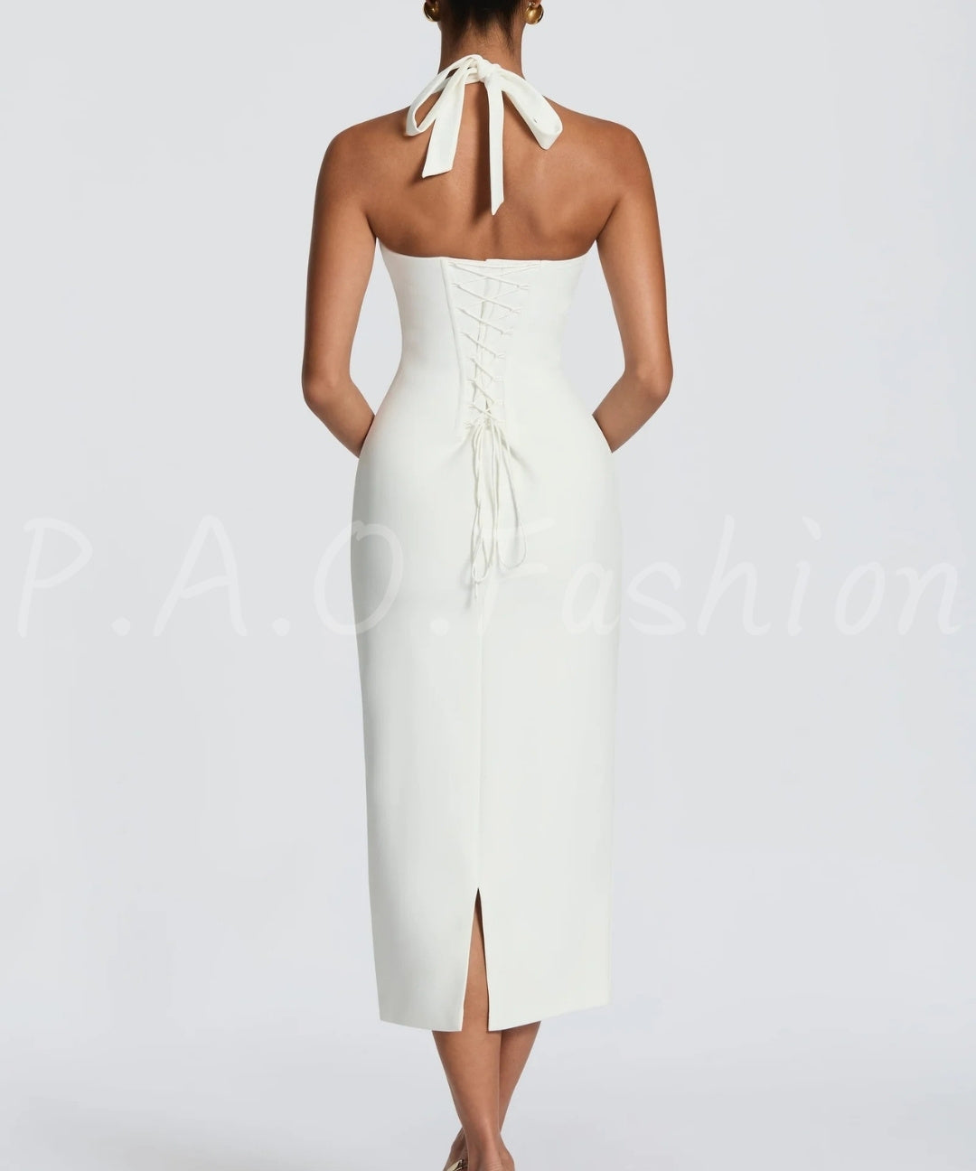 Elowen Lace Halter Midi Dress