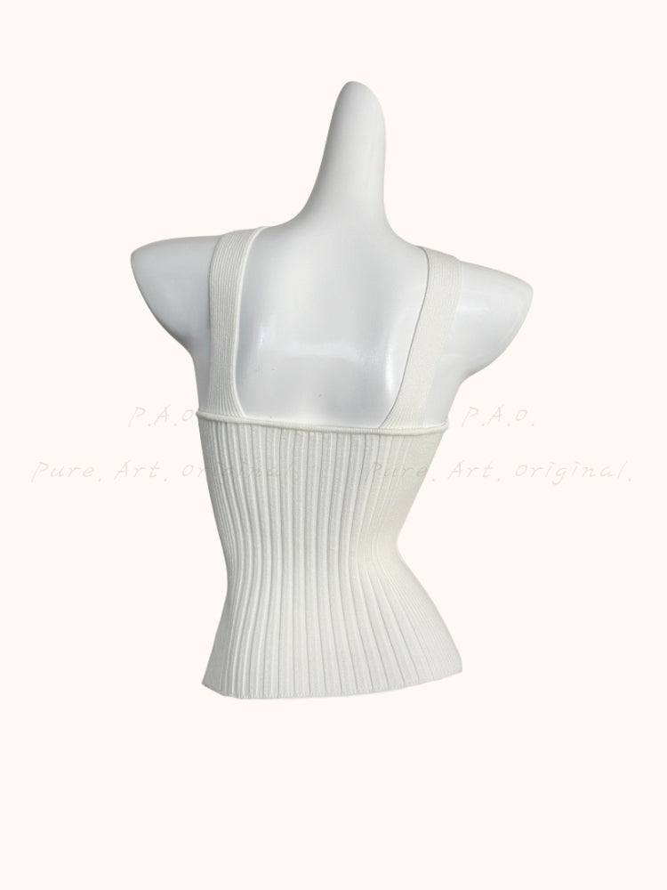 Halter Neck Knit Tank Top