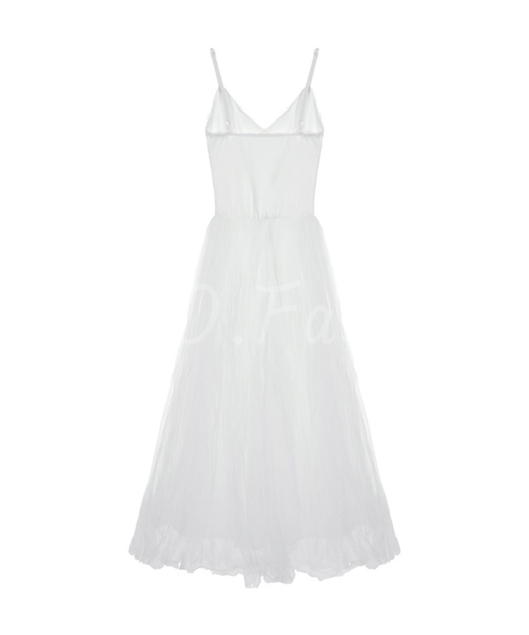 Ribbed Tulle Maxi Dress
