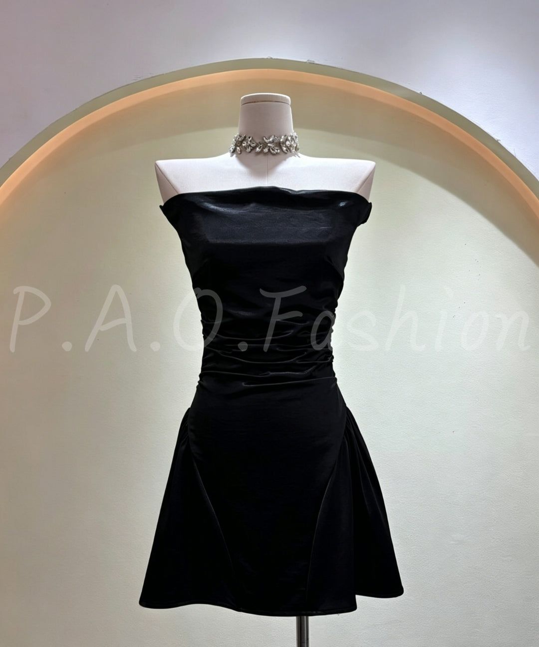 Satin One-Shoulder A-Line Dress[Available Now]