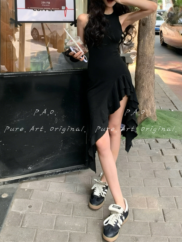 Halter Slit Bodycon Maxi Dress
