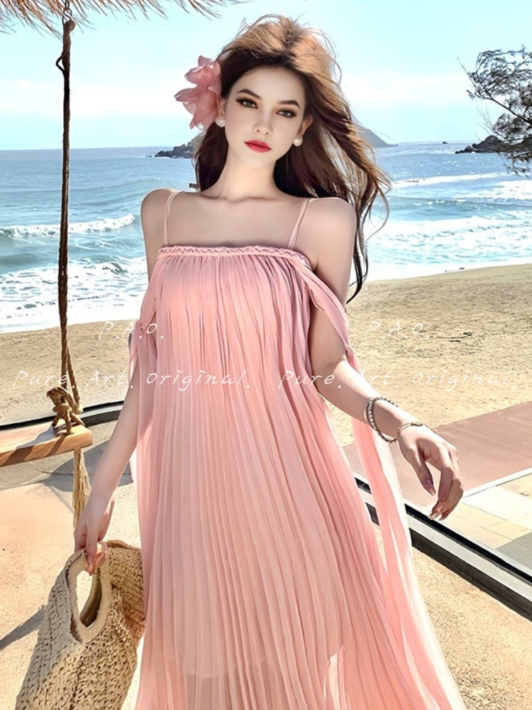 Elysia Pleated Maxi Dress