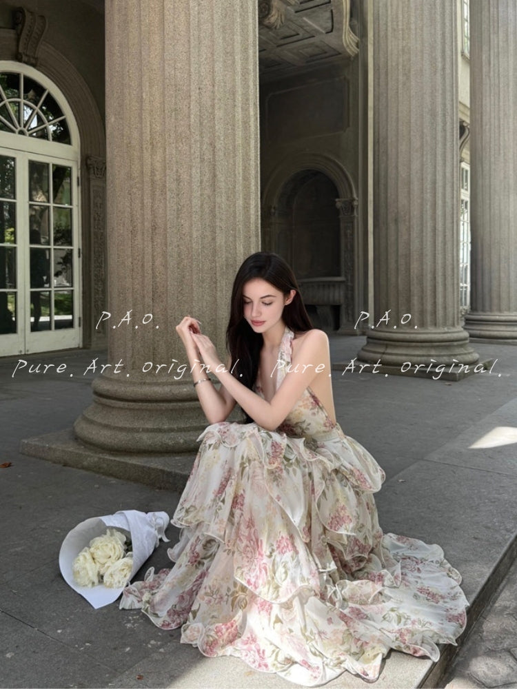 AVERY FLORAL HALTER MAXI DRESS