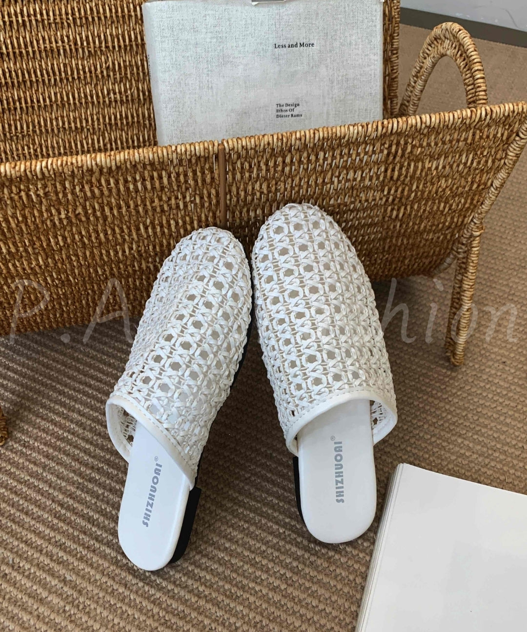 Boho Woven Cutout Mules