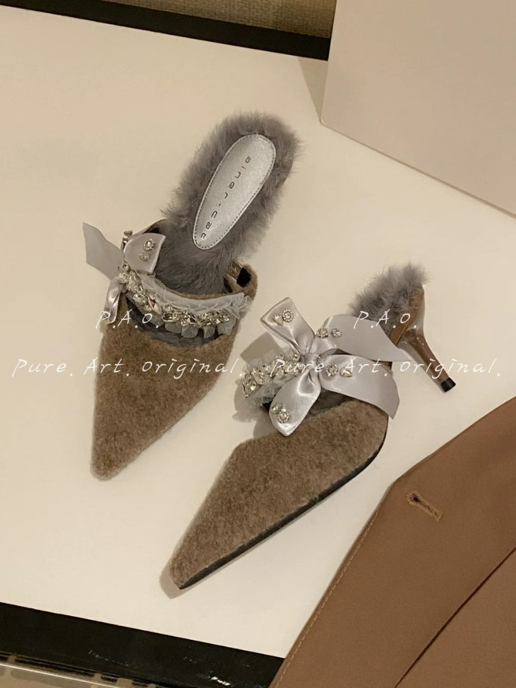 FROSTED FUR HEELS