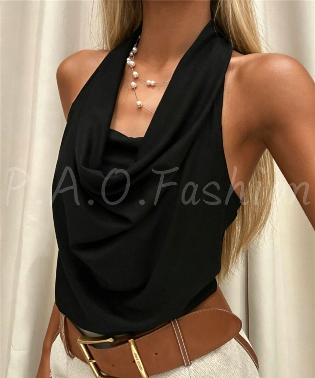 Draped Halter Knit Tank Top[Available Now]