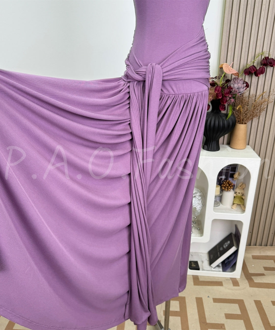 Ruched Tie-Front Camisole Maxi Dress[Available Now]