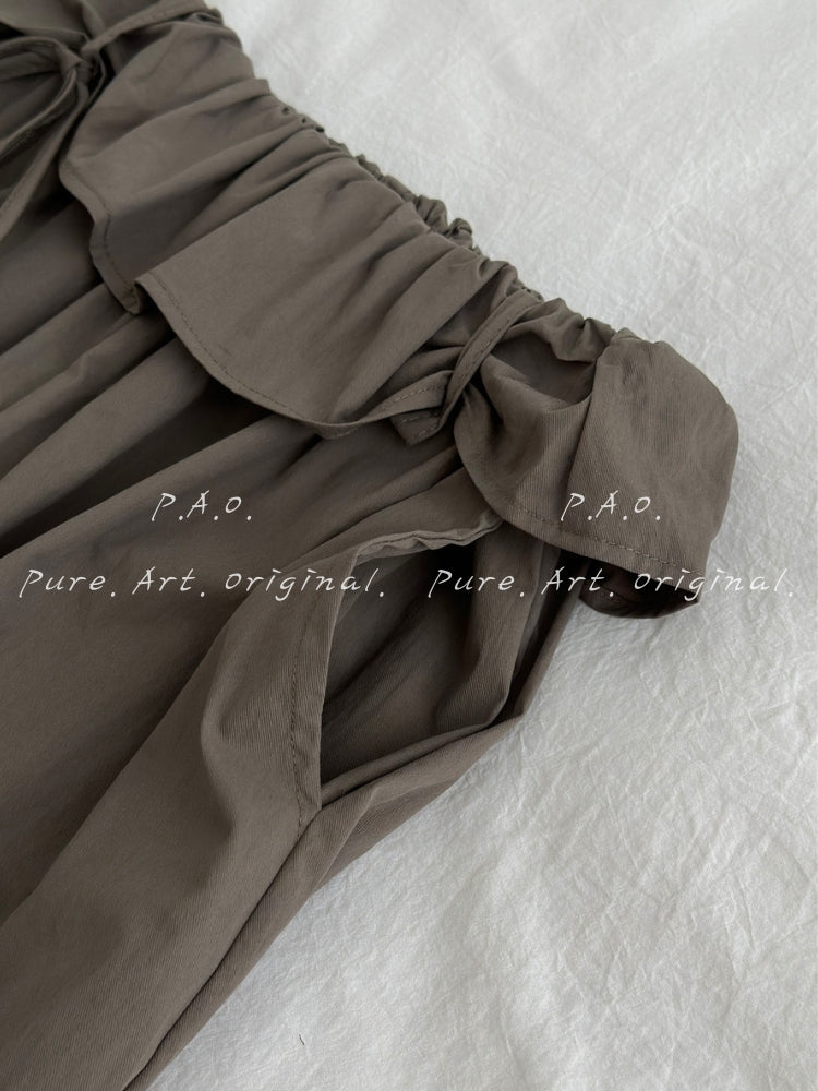 Willow Draped High‑Waist Wide‑Leg Pants