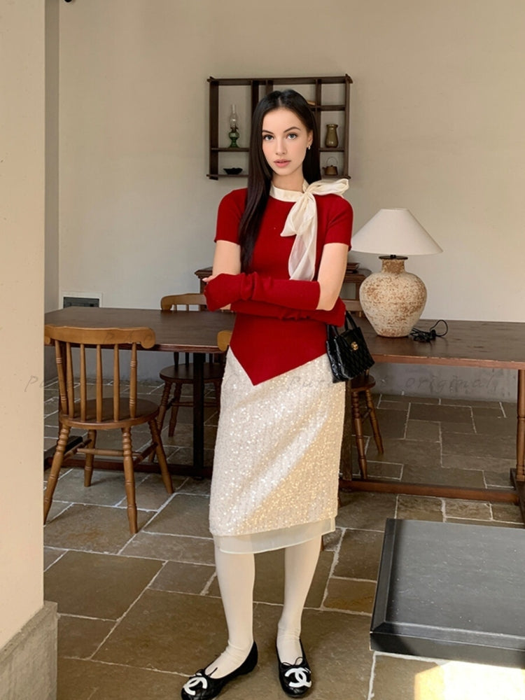 Luxe Aura Midi Skirt