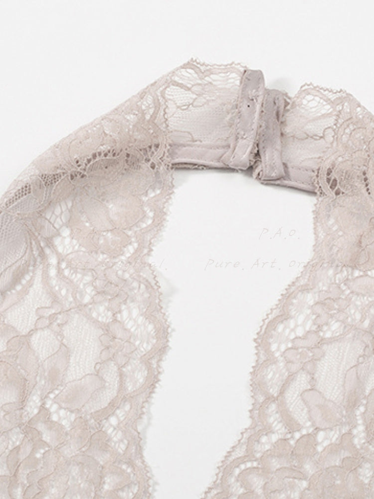 Lace Panel Halter Neck Cami