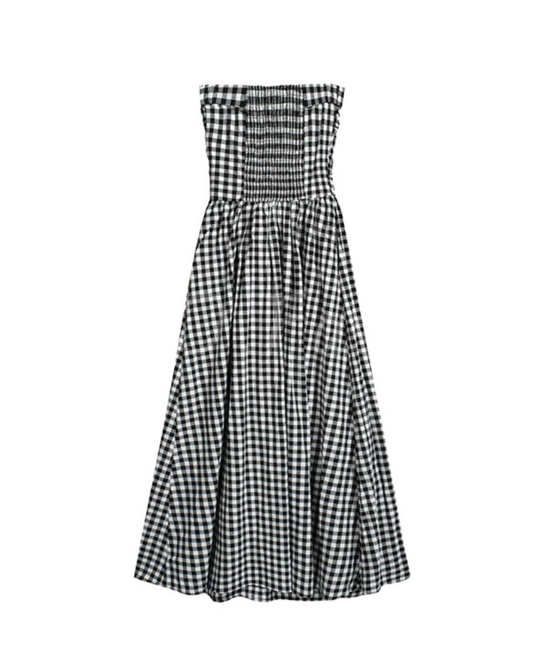 Gingham Strapless Maxi Dress