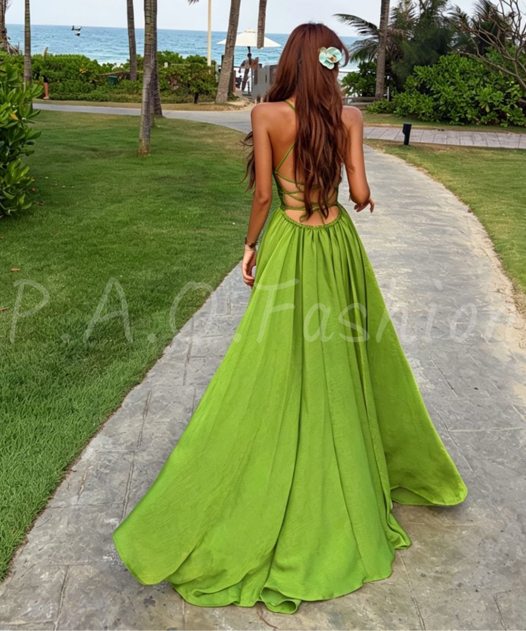 Open-Back Tie Maxi Dress