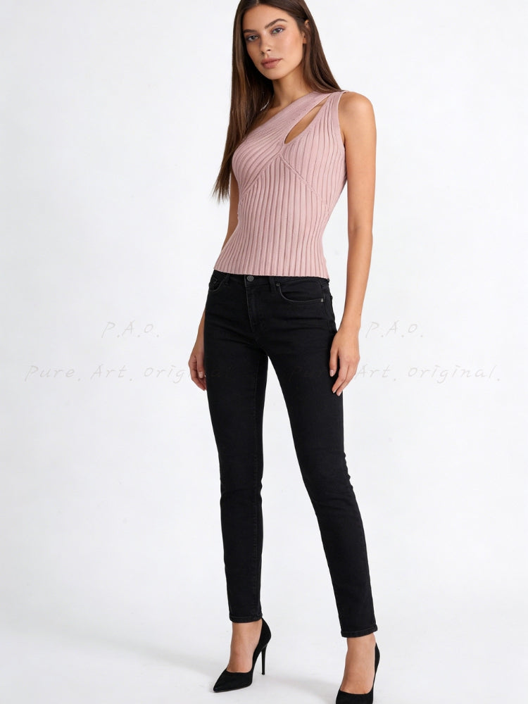 Off-Shoulder Knit Vest