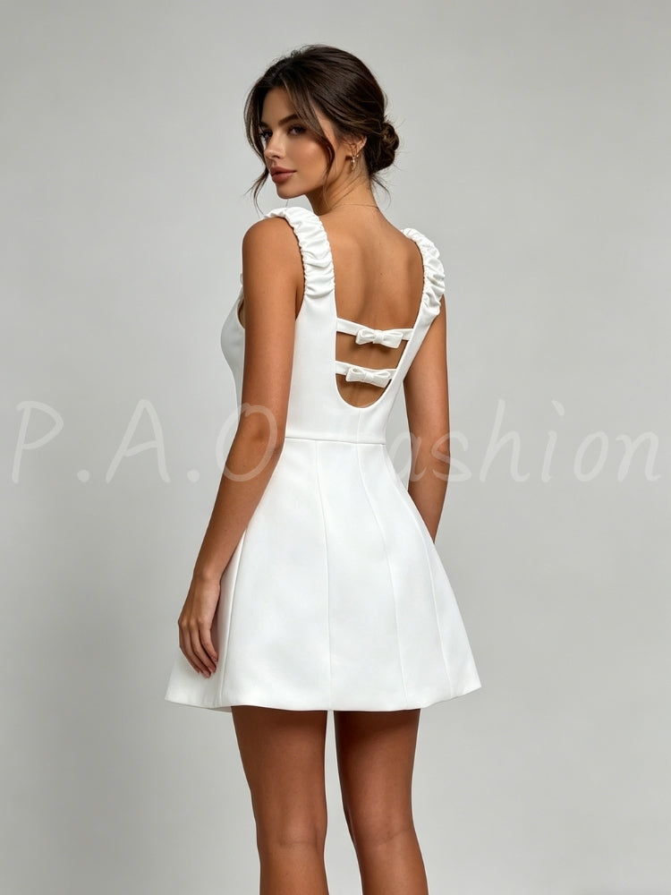 Bow Back Waist Mini Dress